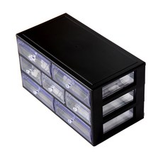 하라코리아 다용도 3단 서랍정리함 3B-LSL, 블랙, 1개