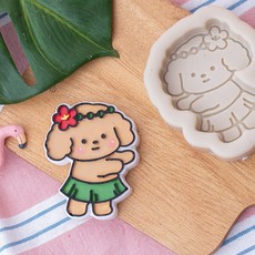 앵글띵 알로하 훌라춤 푸들 실리콘몰드 2p, 혼합색상