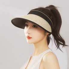 수스다 이츠굿텐 여성용 썸머 내추럴 밀짚 라탄 썬바이저 햇빛가리개