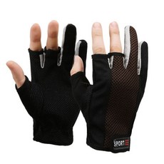 트렌드컴퍼니 ST X 미끄럼방지 3커트 낚시장갑, 블랙