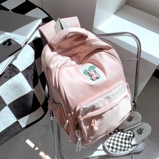 FROMHEAVEN Clover 幸運草鑰匙圈 + 休閒後背包 H894, 粉紅色