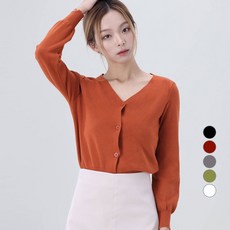 Awesomearound 女款素色V領針織開襟衫