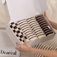 디어리얼 수건 200g 면사 4p 패키지 세트, 쿠키, 1세트