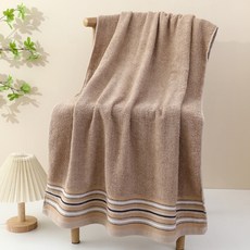 소니오 대형 소프트 샤워 바스타월 290g 폴리에스테르사, 03 컬러라인브라운, 1개