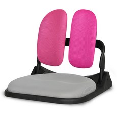 CHAIR FOCUS 正確姿勢 雙重摺疊 高級折疊式網眼和室椅 DF-W750, 灰色(坐墊), 粉紅色(椅背)