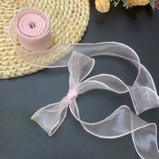 올어바웃하나 쉬폰 포장 리본, 미스티 핑크, 2개, 9m