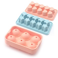 BERinG 矽膠多用途模具 大球 + 星星 + 愛心套組, 混合色, 1個