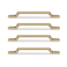 EASYWAY 2孔薄方形金色家具把手, 4個