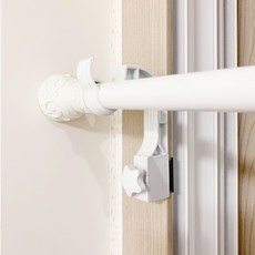 감성다는남자 판다그램 못 없이 다는 커튼봉걸이 2p + 커튼봉 세트, 화이트