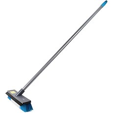 world clean 高級長柄地板刷 大型, 1個, 灰色 + 銀色 + 藍色