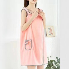 瑪德布띠 女性用無袖連身裙 浴袍 浴衣, 粉紅色, 1個