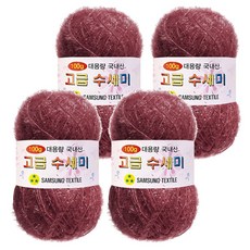 yarna 100g 대용량 고급수세미 뜨개실 4p + A인쇄도안 8종 세트, 183 로즈브릭, 1세트