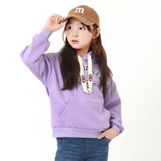 키즈레시피 아동용 겨울 도톰한 루즈핏 기모 보온 후드티