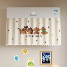 릴리픽 깔끔 에어컨 가리막 커튼 90 x 40 cm, 1개, 파티강아지