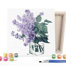 I Love Painting DIY 熱門數字油畫 水彩藝術-丁香玻璃杯(2525), 1組, 水藝術淡紫色玻璃 (2525)
