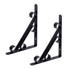 ETSHOP 擱板架 Double S 黑色 中號 250 x 200 x 25 mm, 2個