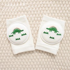 STARDOOR 嬰幼兒可愛刺繡網眼護膝 2件組, 綠色恐龍, 1個