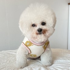 Grooming Dog BYDAMSOOMI 熊熊圖案小狗背心, 象牙