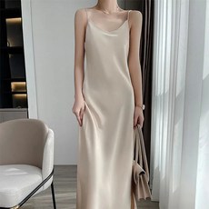 모이르벨라 빅사이즈 실키 민소매 롱 원피스 O263-0116