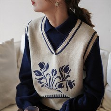 I'M MONG 女款蘿莉芙提花V領短版針織背心