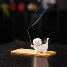 陶瓷可愛貓咪線香座託盤 MW0143, 混合顏色
