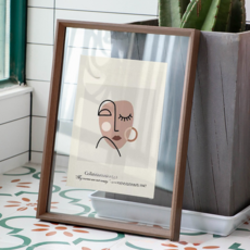 Labovia 雙面透明壓克力感性咖啡廳桌面展示用木框, 1個, 胡桃木色