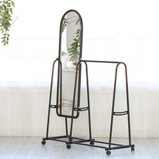 보우데코 리빙스틸 이동식 거울 행거 대, 블랙