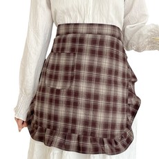 Bareunliving 蘇菲亞腰部圍裙, 棕色格紋, 1個