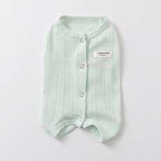 픽앤펫 강아지 심플 라벨 배보호 데일리 여름 홈웨어, 티안그린, 1개