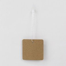 Inp 正方形素面標籤吊牌 6 x 6 cm 400入 + 吊牌繩 1000入 套組, 1套, 牛皮紙(素面標籤吊牌), 白色(吊牌繩)