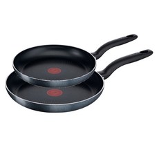 Tefal 特福 電磁爐鈦合金 1X Experience 平底鍋 24cm + 28cm 套組, 1套, 灰色, 平底鍋 24cm + 平底鍋 28cm