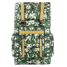 露營旅行大容量方形後背包 120L, 軍綠色