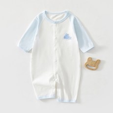 Bebeniz 刺繡貼布純棉長袖連身衣