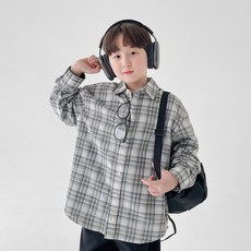 BerryCloset 兒童款 青少年 杏仁格紋襯衫