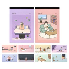 Pinkfoot Bori信紙本 2款+信封 8款 各12入, 紫色+粉色, 1組