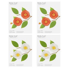 Appree Sticky Leaf 山茶花基本款便利貼2件組 L, 白色, 紅色, 2套
