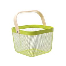 Cotton Field 棉花田傢飾 手提鐵製收納籃, 綠色, 1個