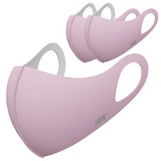 9FX 日常運動用透氣可水洗立體口罩, 粉色的, 3片