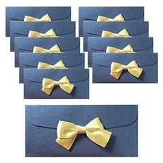 2Youngdesign 蝴蝶結裝飾紅包袋 金色, 10入, 深藍色