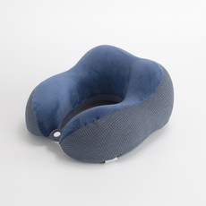 DEOSSEN 攜帶式記憶棉頸枕, 攜帶式頸枕深藍色