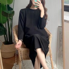 孕婦圓領別緻連身裙