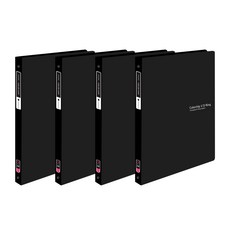 Eco Cheongun 彩色芯片迷你 O 型圈活頁夾 2 厘米 3 孔 A4, 黑色的, 4個