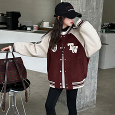 오렌지다몸 여아용 TW 방패 로고 팔 배색 점퍼