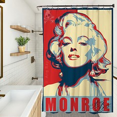 마켓에이 핀업 펑키픽쳐 샤워커튼 YL110 90 x 180 cm, 1개, 멀티(혼합)컬러