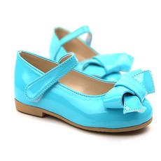 Rulushu女童款漆皮風暴蝴蝶結皮鞋