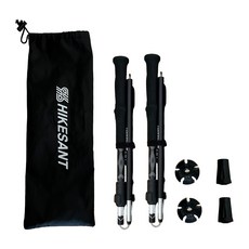 HIKESANT Hero2 超輕量摺疊登山杖組, 深黑色, 1套
