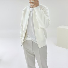 Ador Classic 男款 Mono Card 圓領拉鍊半寬鬆版型長袖拉鍊開襟衫