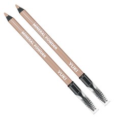 YUKI 專業礦物粉眉筆 1.2g, No.2 Light Brown, 2支
