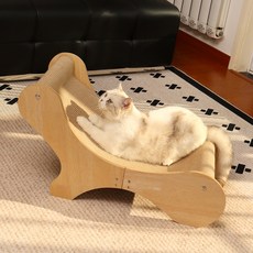 고양이 원목 소파 스크래쳐, 1개, 브라운