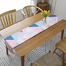 Homeflow 現代北歐風三角圖案桌旗, 30 x 180 cm, 粉紅色, 1個